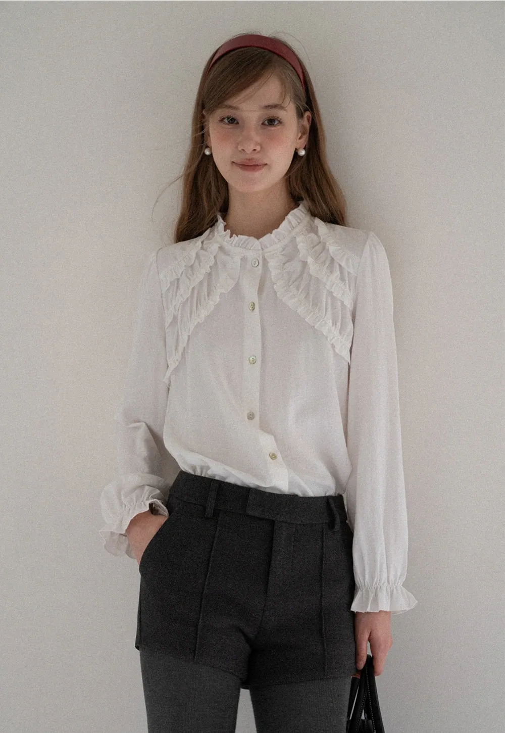 Women Elegant Pleated Shorts with Pockets High Waist