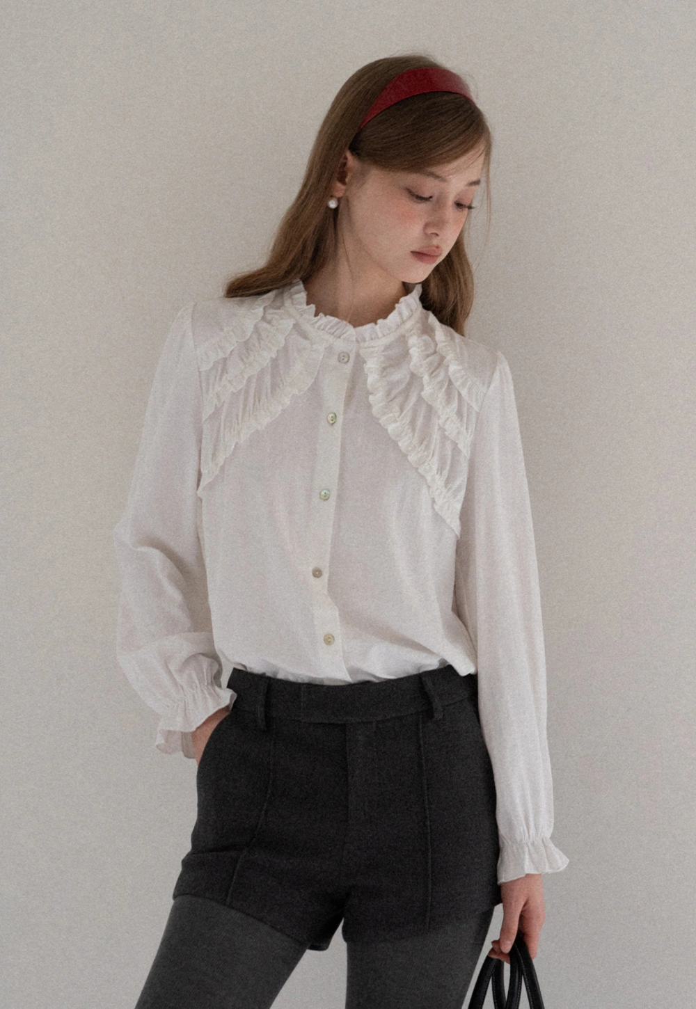 Women Elegant Pleated Shorts with Pockets High Waist