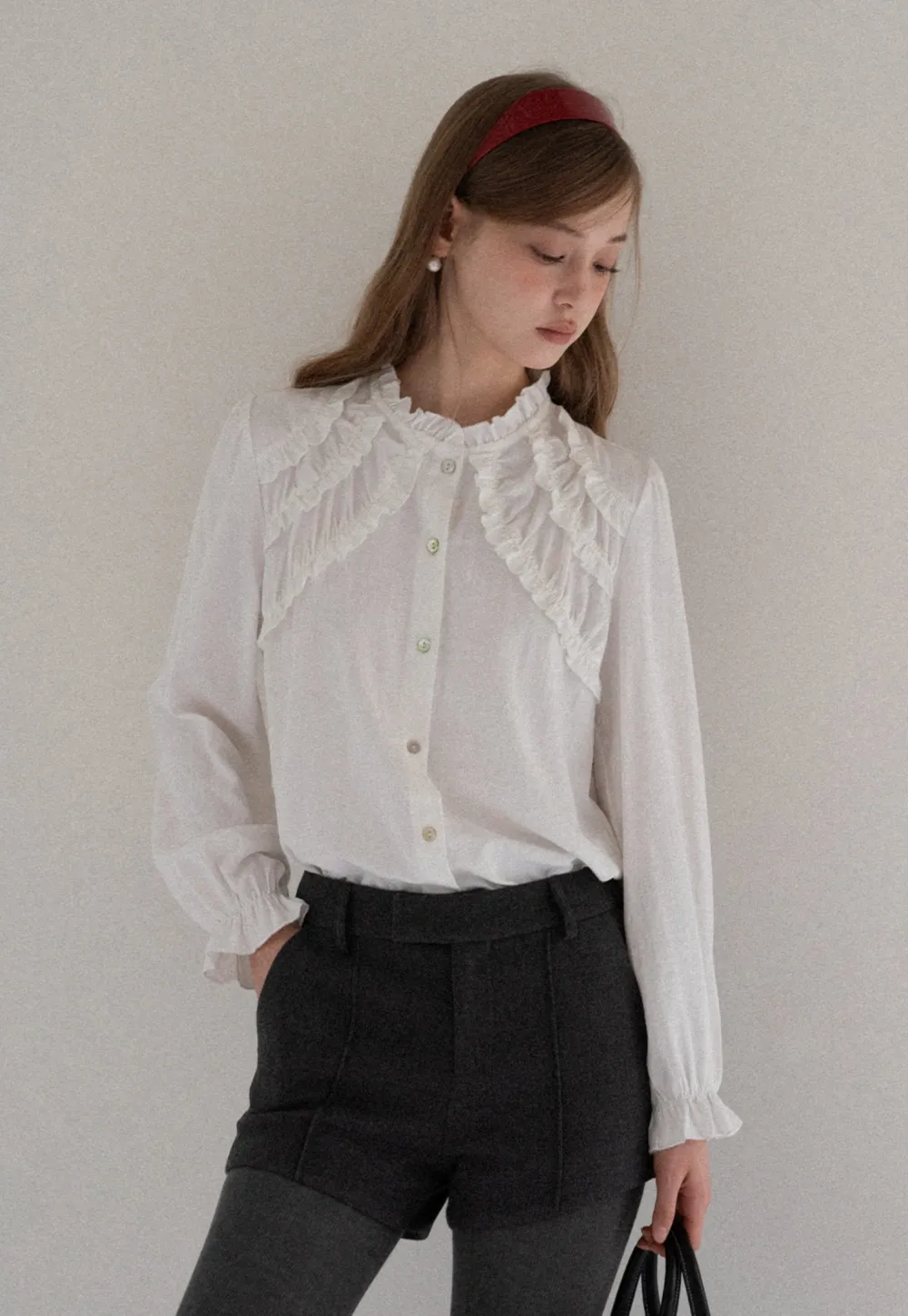 Women Elegant Pleated Shorts with Pockets High Waist