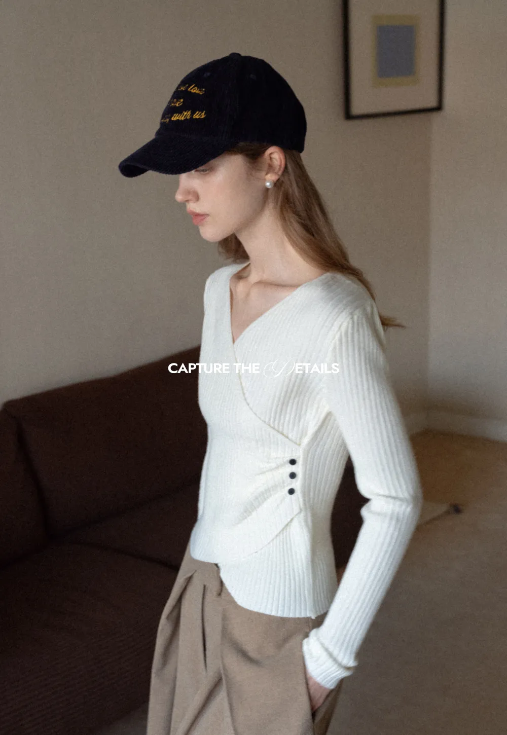 Ribbed Wrap Knit Top