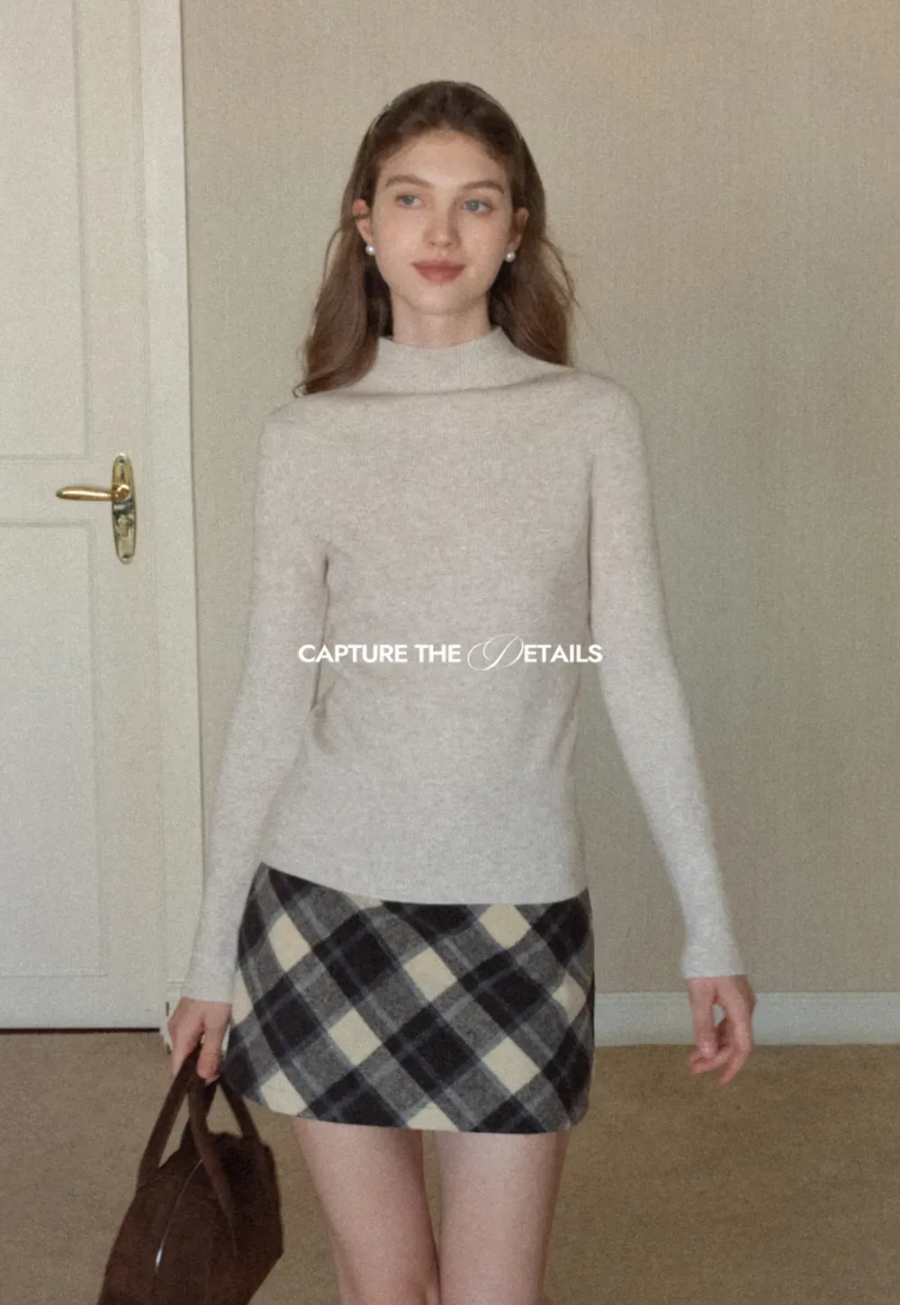 Mock Neck Ribbed Knit Sweater