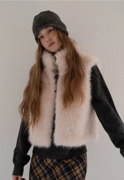 Women Faux Fur Vest Sleeveless