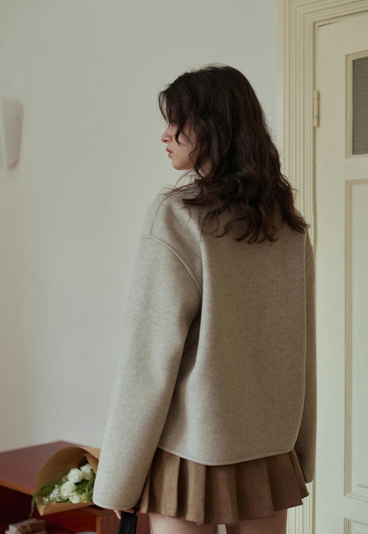 Women's Wool Blend Jacket with Scarf – EGGKA