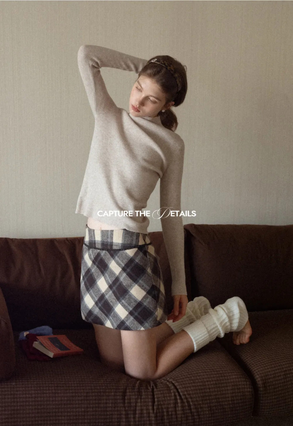 Mock Neck Ribbed Knit Sweater