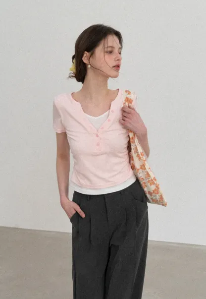 Short Sleeve T Shirt with Round Neck