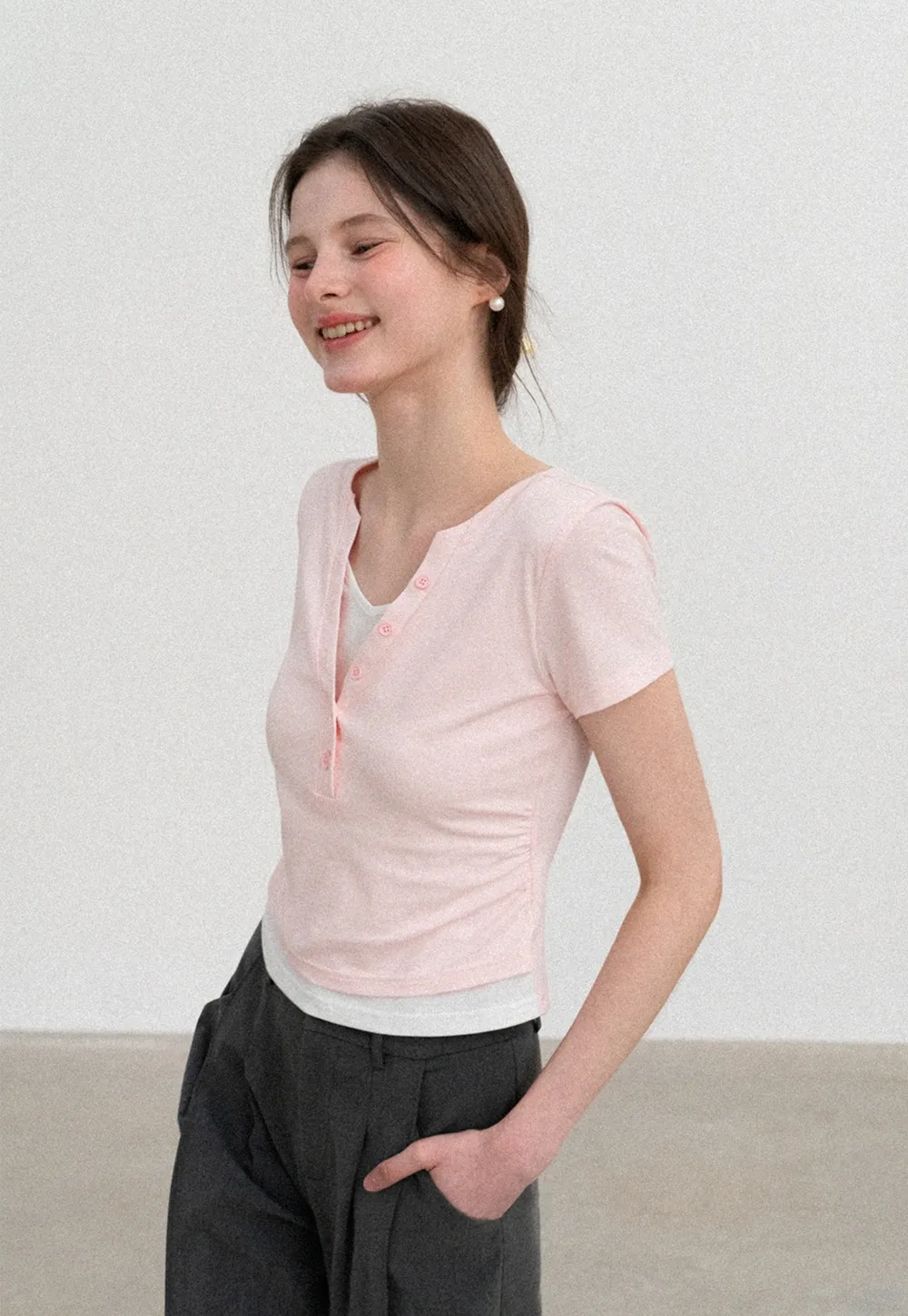 Short Sleeve T Shirt with Round Neck