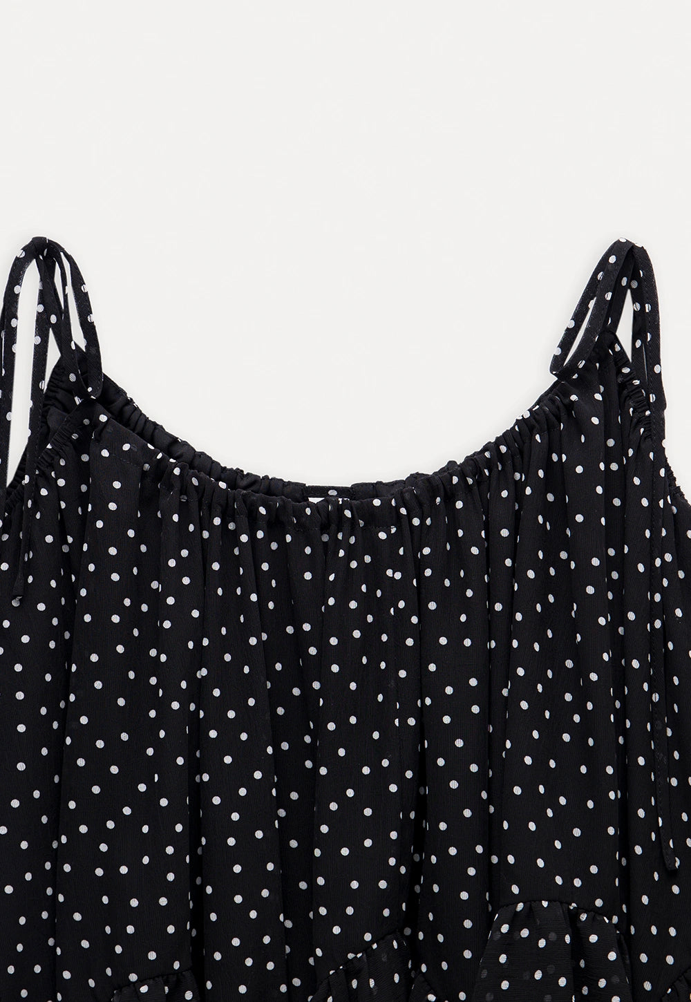 Polka Dot Ruffle Hem Cami Top