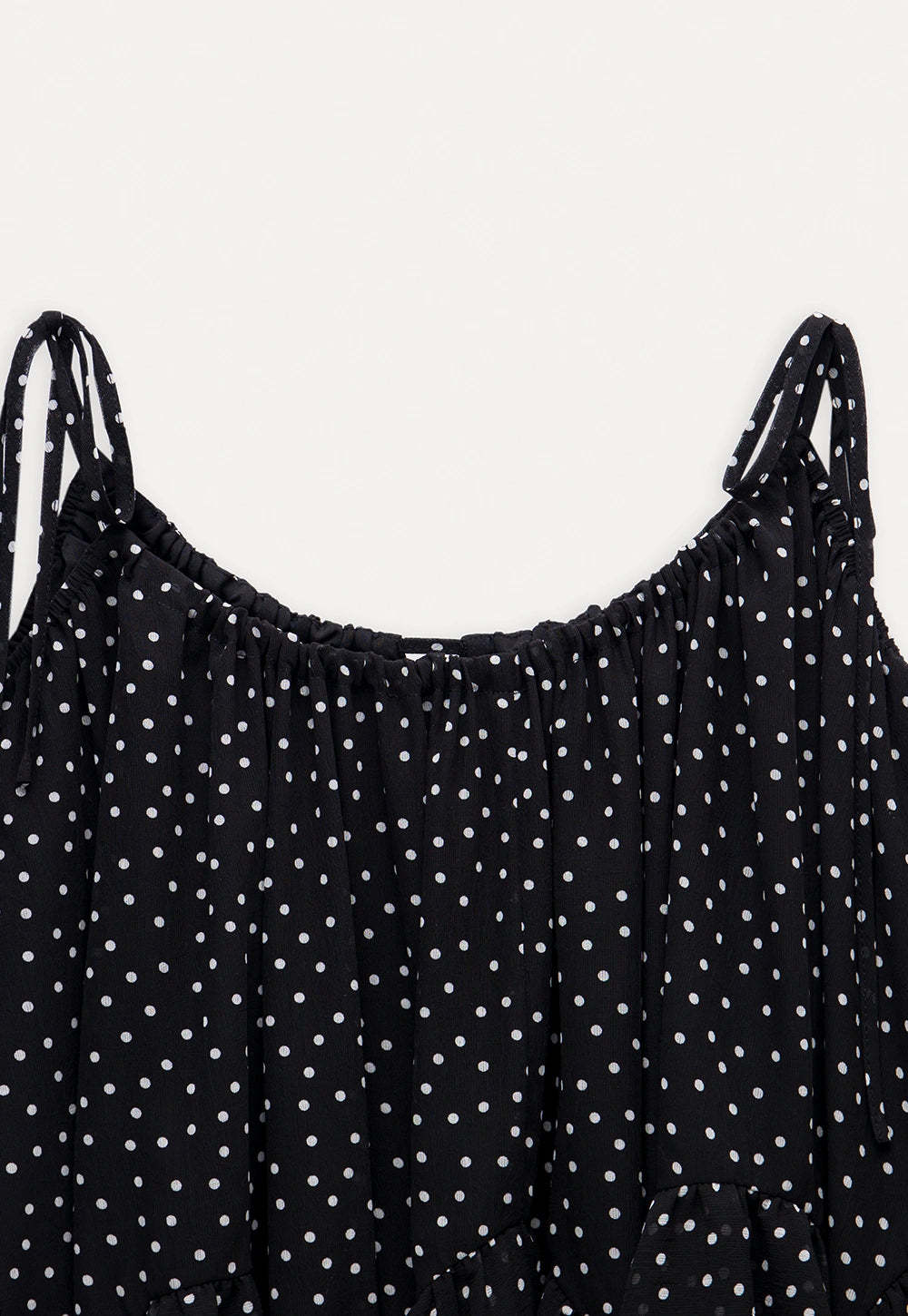 Polka Dot Ruffle Hem Cami Top