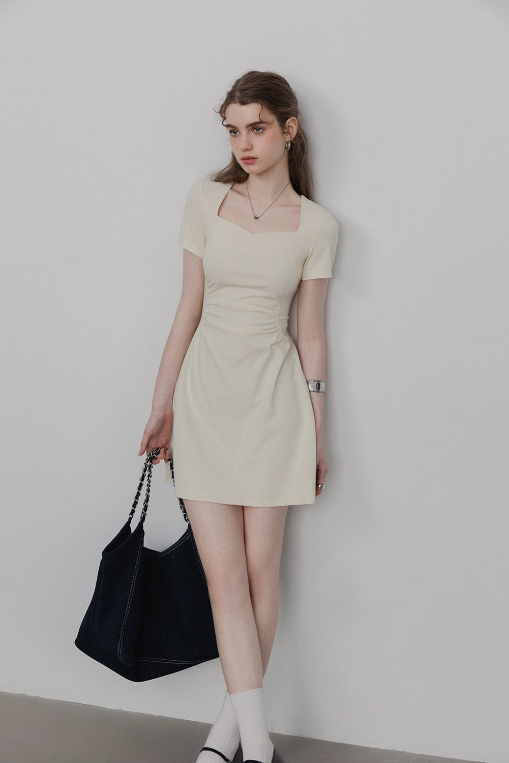 Women's Square Neck A Line Short Dress