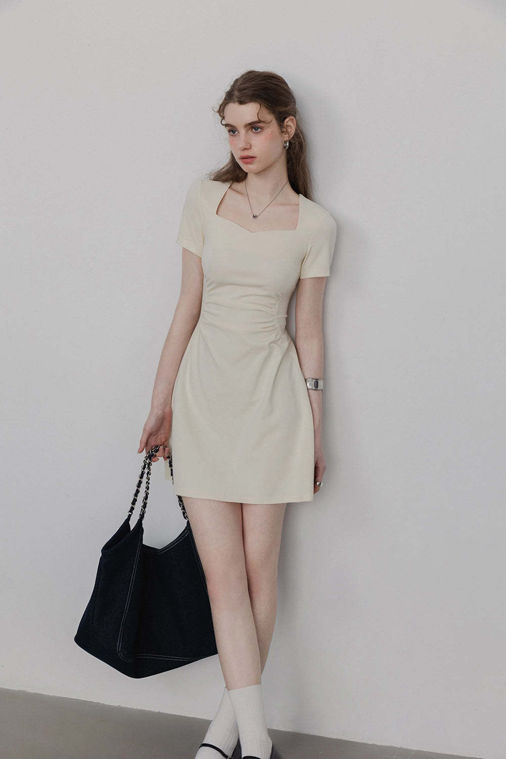 Women's Square Neck A Line Short Dress