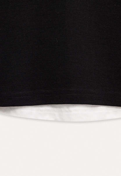 Color-Block Faux Two-Piece Long-Sleeve T-Shirt