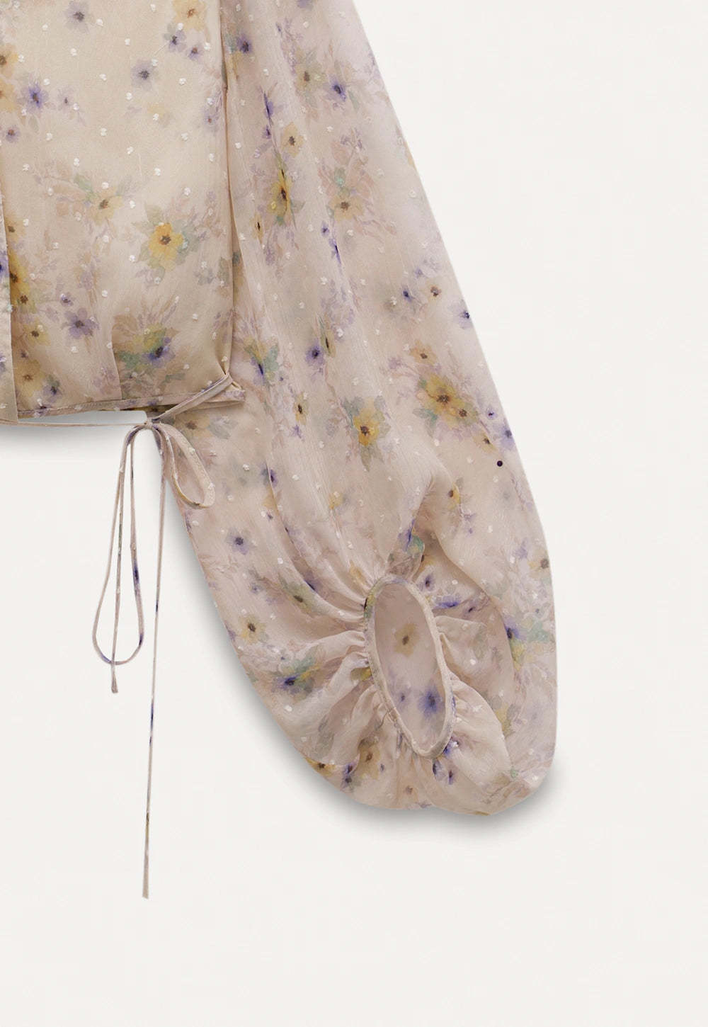 Floral Puff Sleeve Crop Blouse