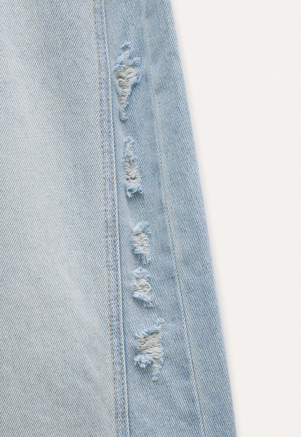 Women's Wide Leg Distressed Jeans with Braided Belt