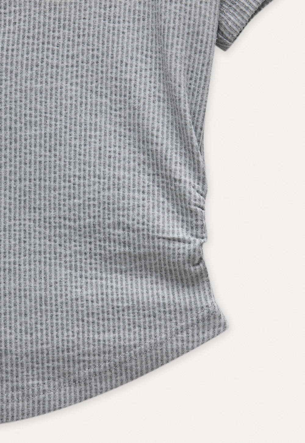 Waffle Knit Notch Neck Fitted T-Shirt2
