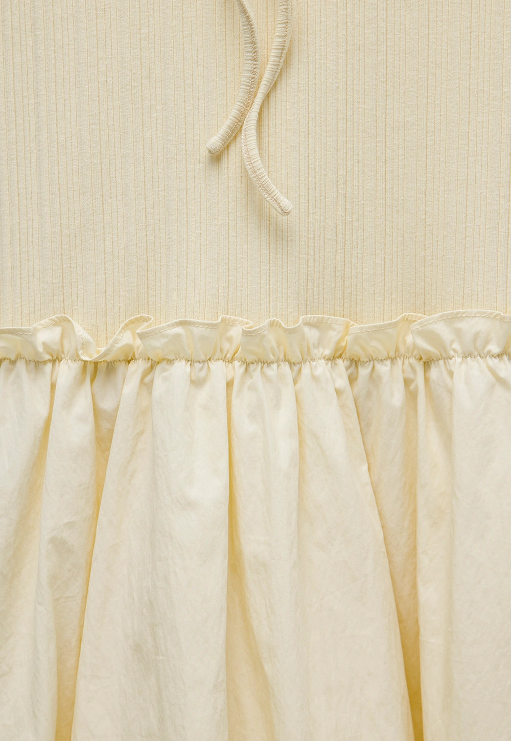 Women's Collared Knit Dress with Bow Tie and Ruffle Hem