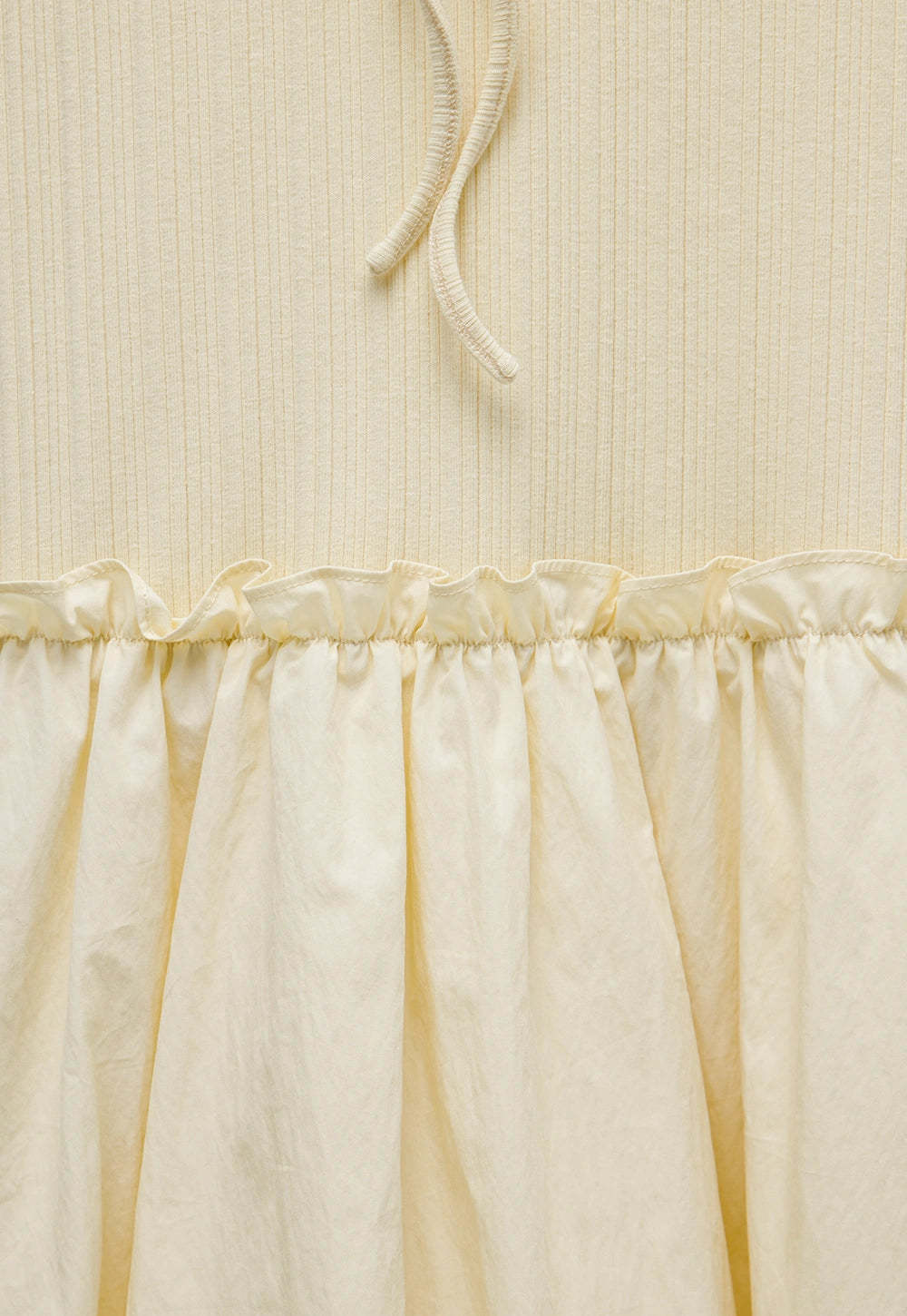 Women's Collared Knit Dress with Bow Tie and Ruffle Hem