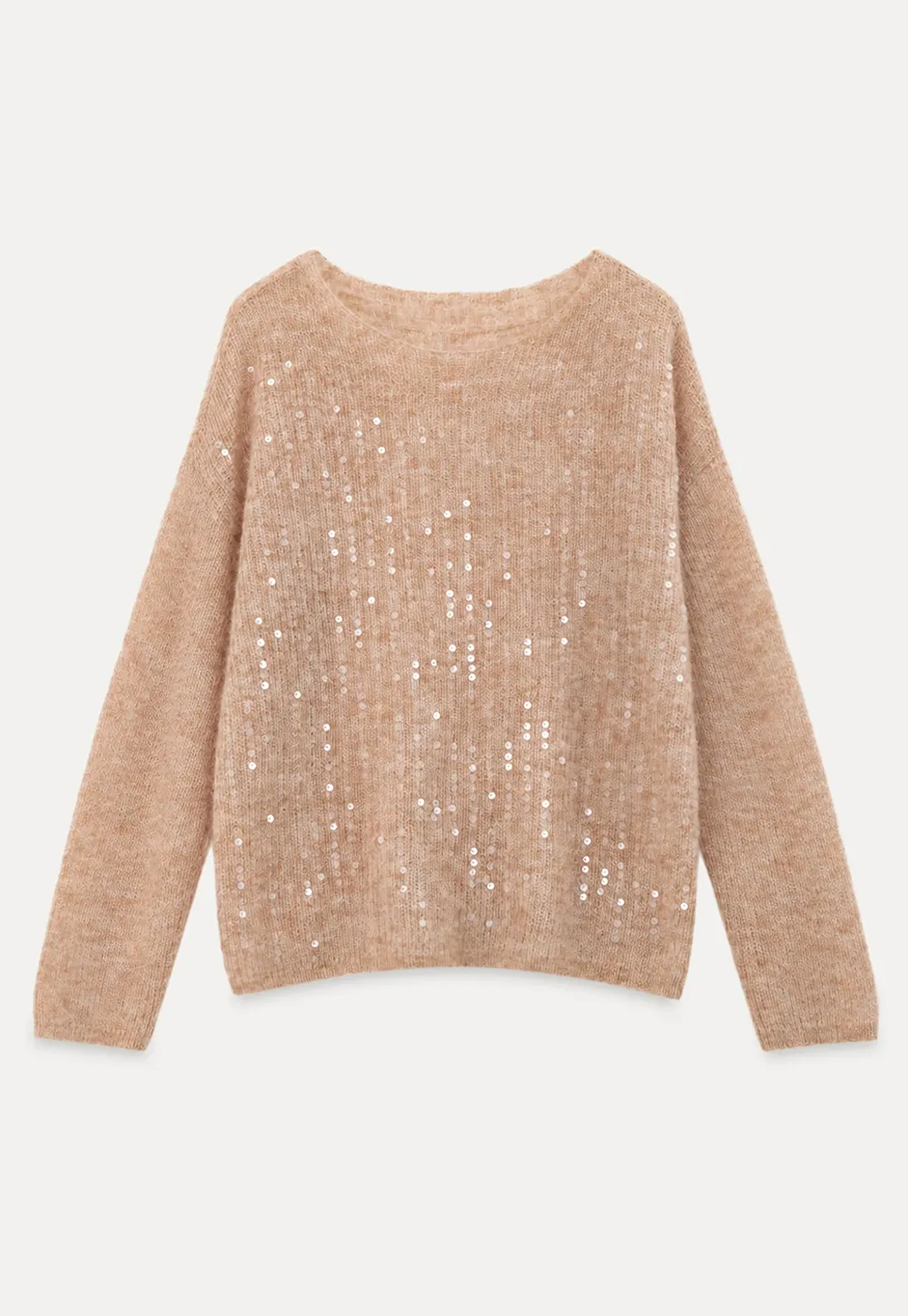 Sequined Sheer Knit Sweater