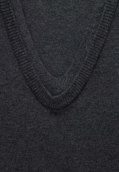 Deep V-Neck Sleeveless Knit Vest