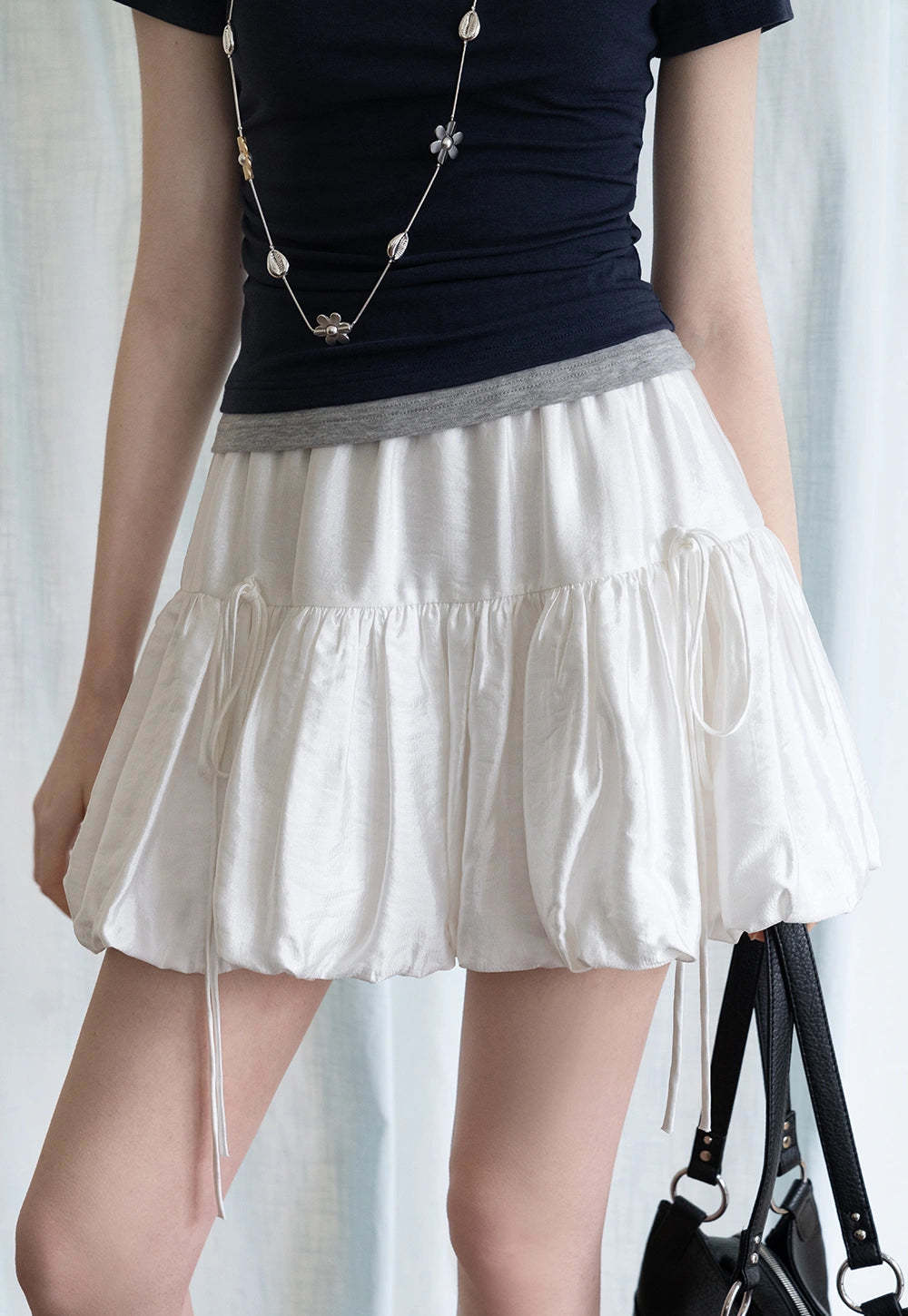 Tiered Bubble Mini Skirt