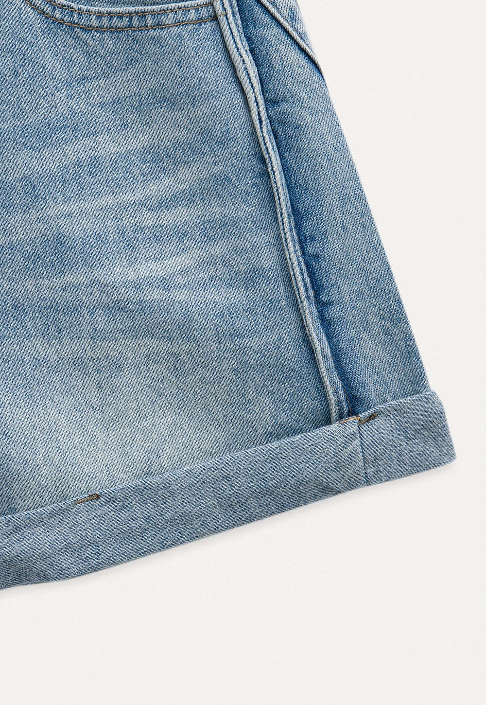 Cuffed Denim Shorts