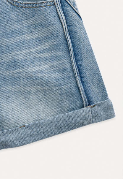 Cuffed Denim Shorts