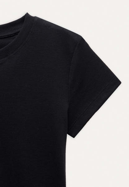 Lace Trim Fitted T-Shirt