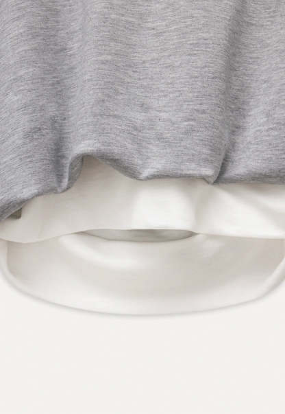 Off-Shoulder Sweatshirt with Built-in Tank Top