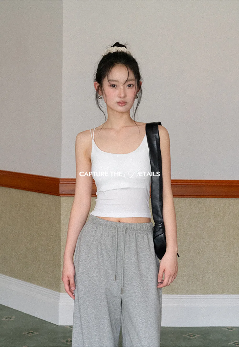 Wide Leg Drawstring Waist Casual Pants