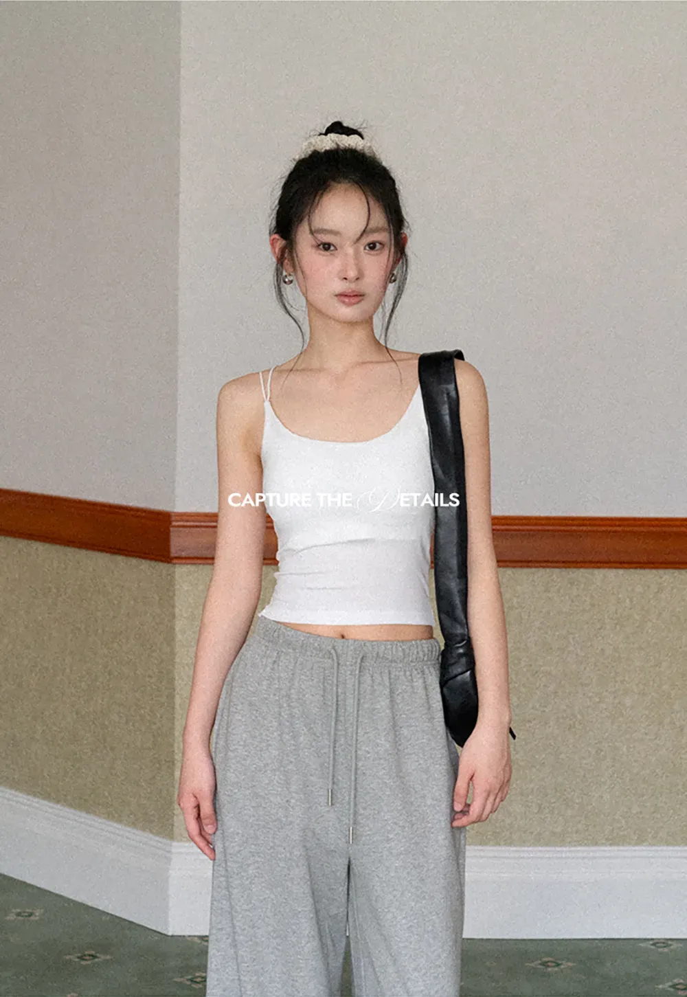 Wide Leg Drawstring Waist Casual Pants