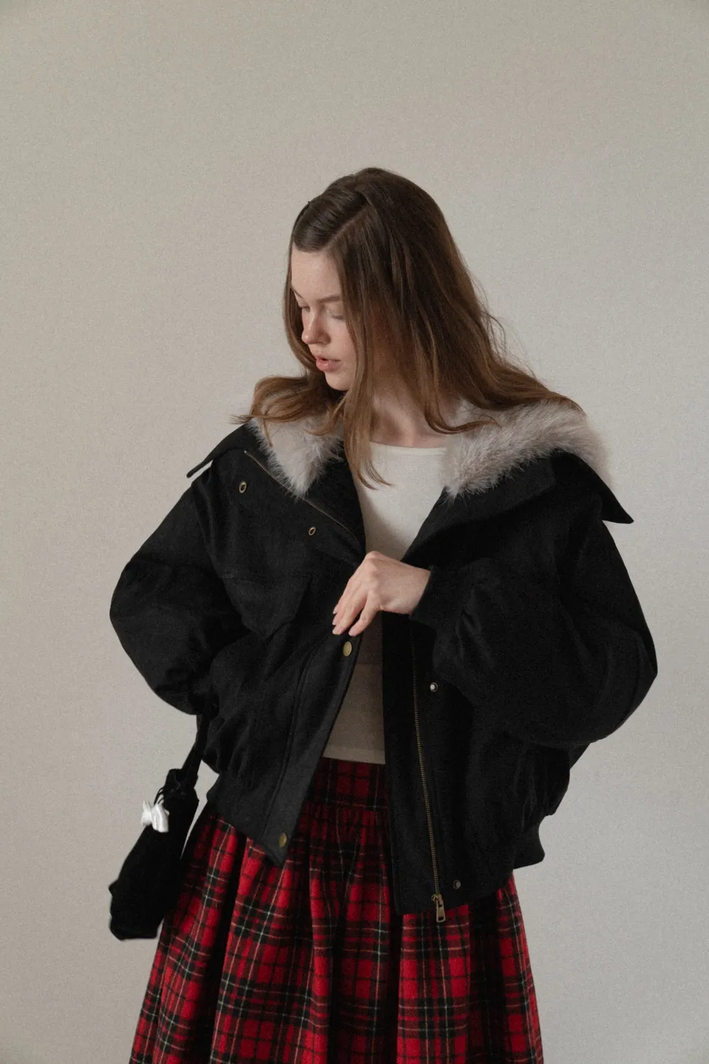 Women Fuzzy Collar Suede Jacket Warm Outerwear