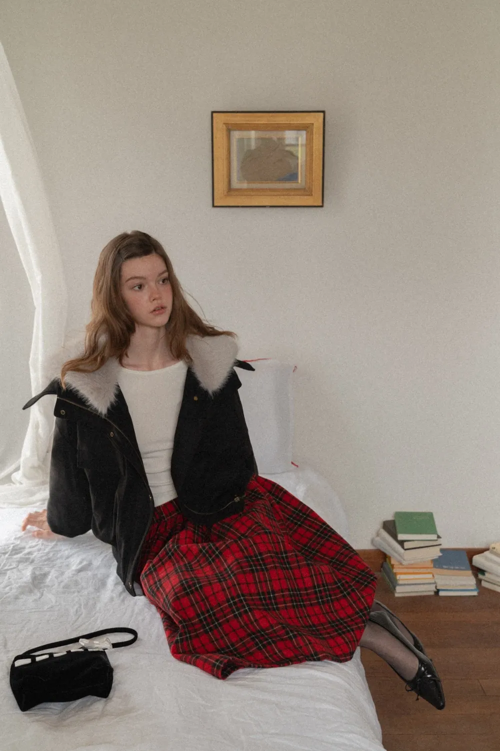 Women Fuzzy Collar Suede Jacket Warm Outerwear