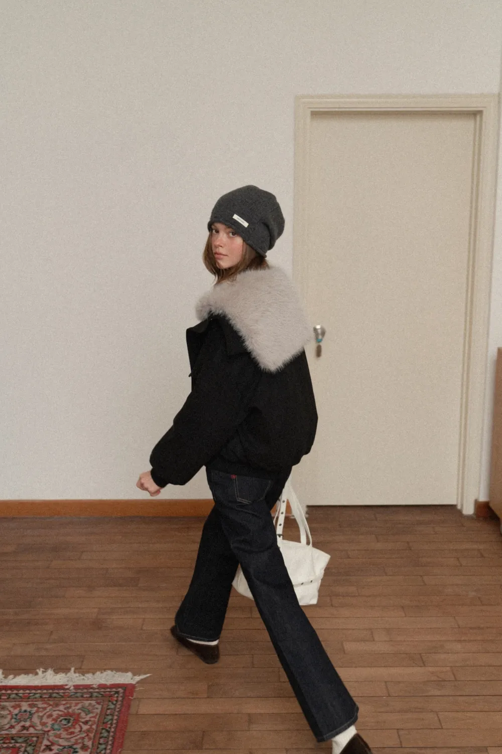 Women Fuzzy Collar Suede Jacket Warm Outerwear