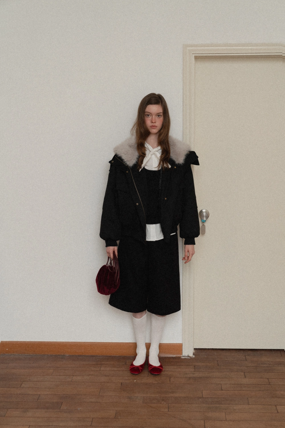 Women Fuzzy Collar Suede Jacket Warm Outerwear