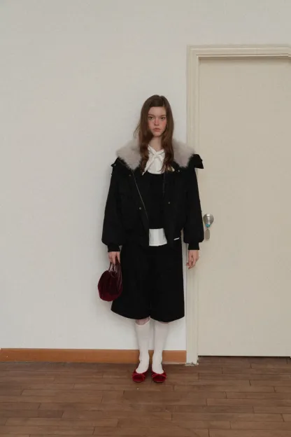 Women Fuzzy Collar Suede Jacket Warm Outerwear