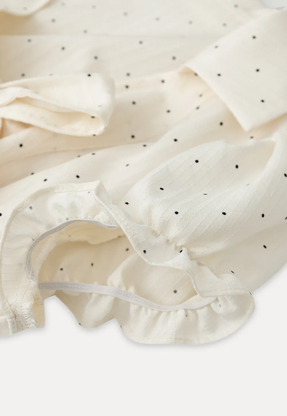 Short Sleeve Shirt with Bow Detail and Polka Dots