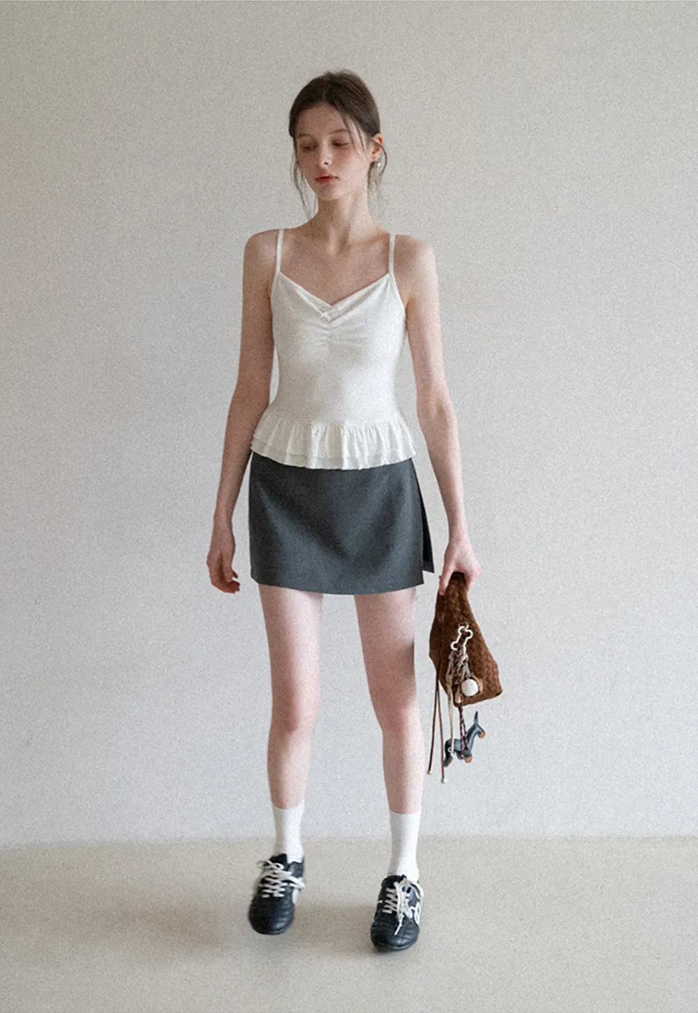 floral peplum tank top with ruffle hem