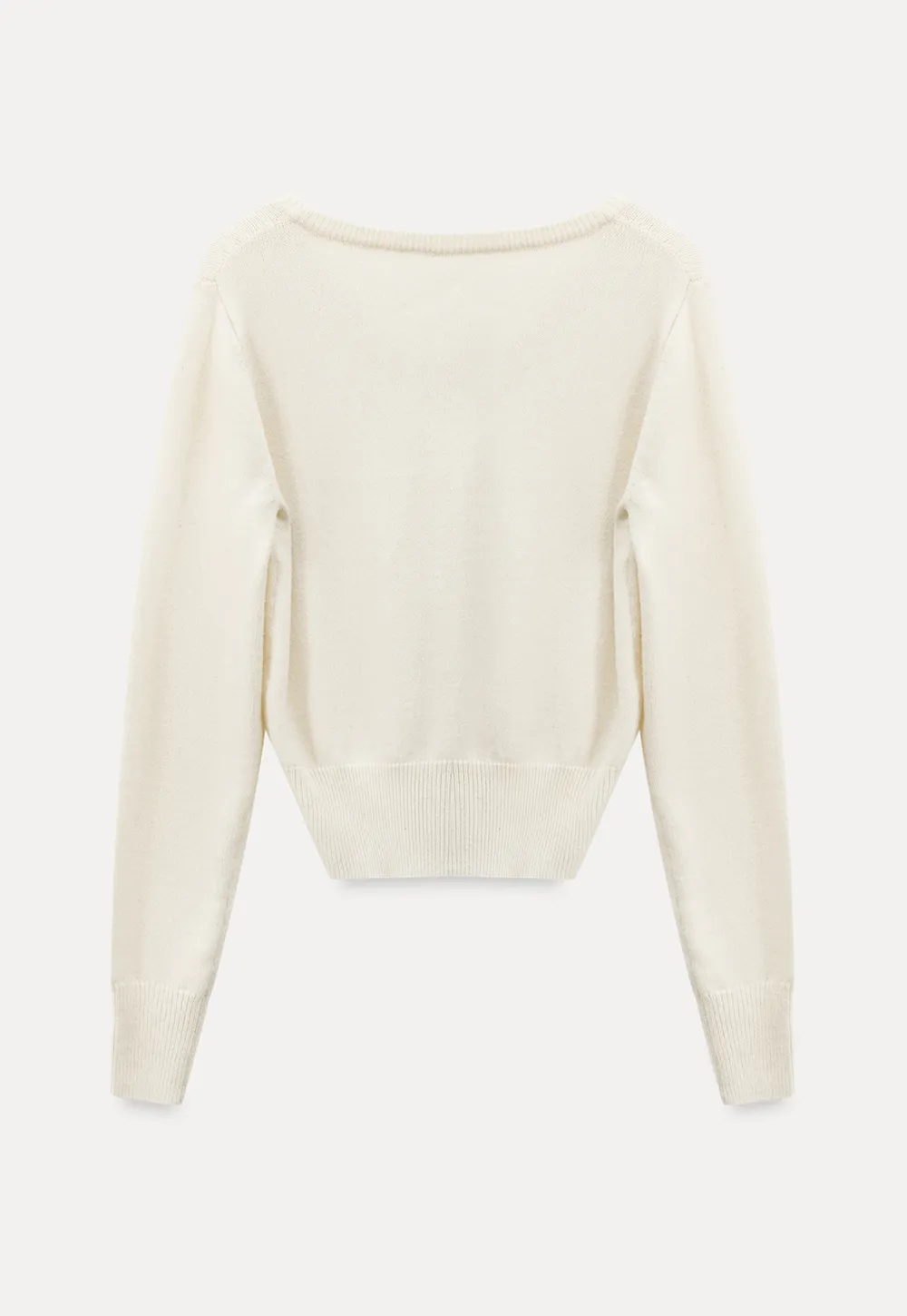 V Neck Knit Sweater with Layered Collar Design