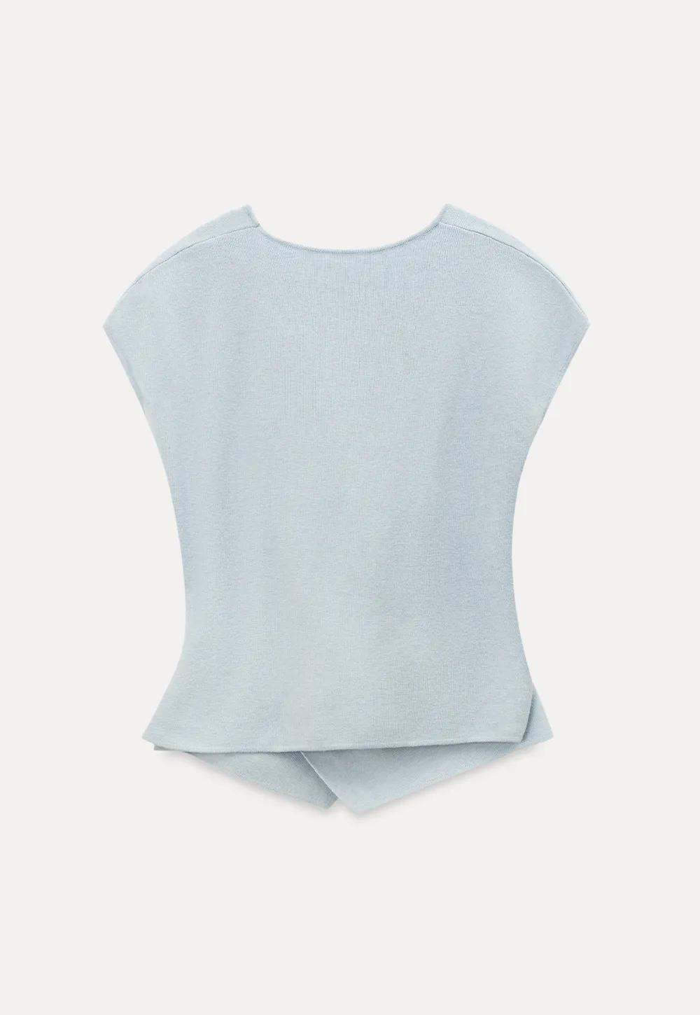 Lightweight Knit Top with Asymmetrical Hem