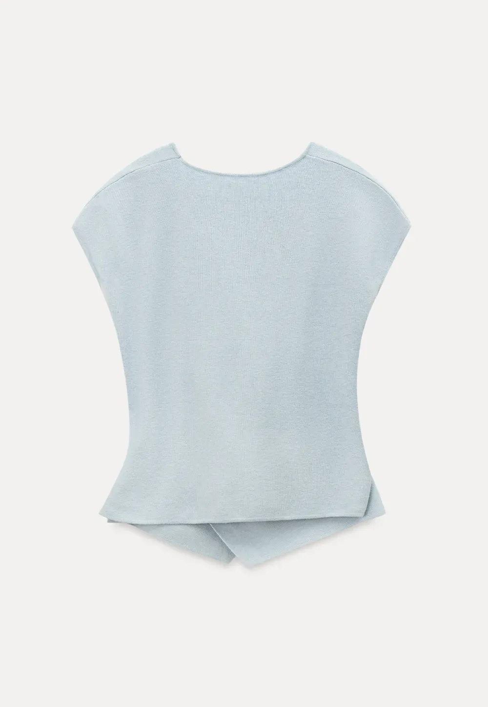 Lightweight Knit Top with Asymmetrical Hem