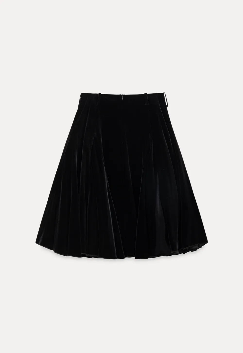 Velvet Pleated Mini Skirt