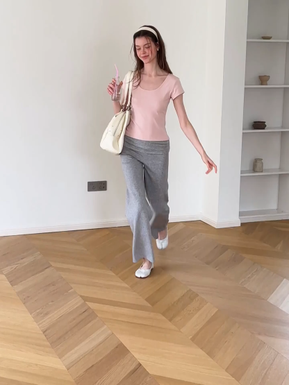 High Waist Wide Leg Relaxed Fit Casual Pants