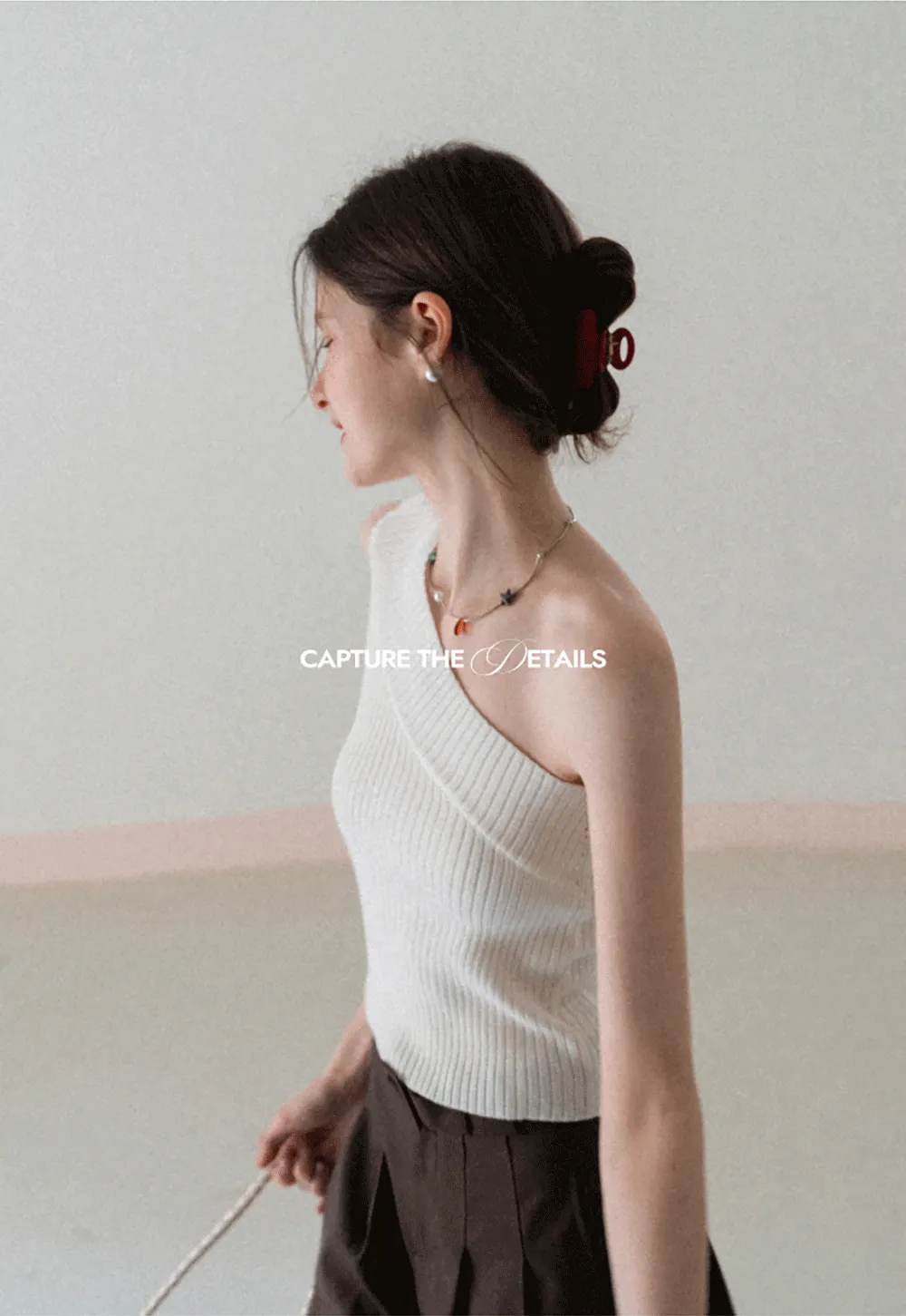 Asymmetrical Ribbed Knit Sleeveless Top