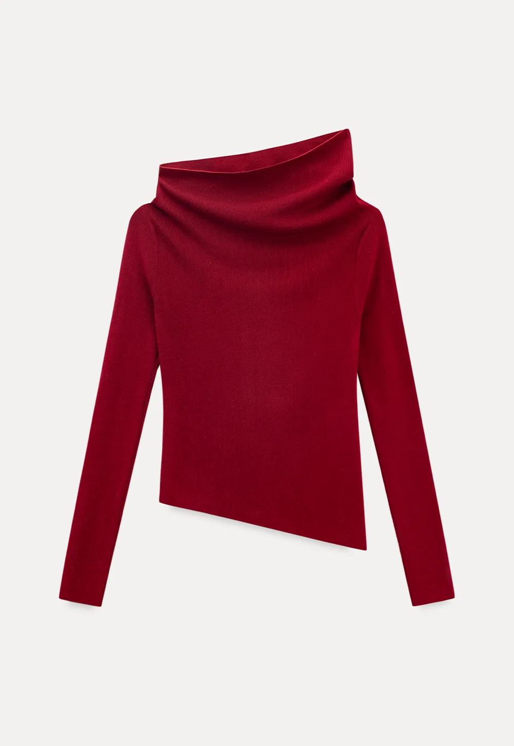 Elegant Off Shoulder Knit Top with Asymmetrical Design