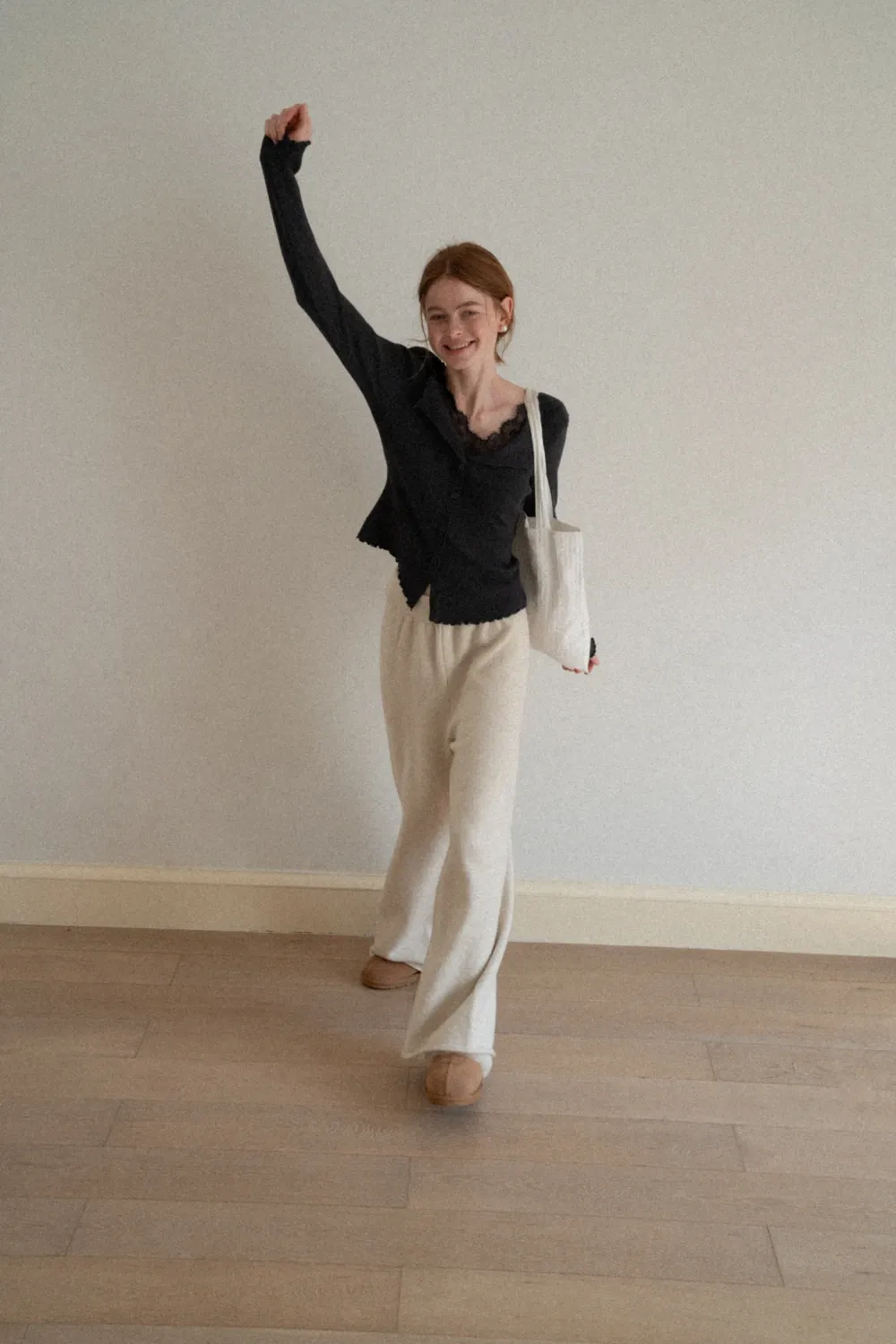 Lace Trim Ribbed Knit Top