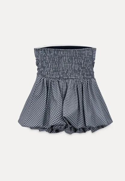Smocked Waist Checkered Tank Top