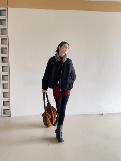 High waist plaid shorts with front pocket design