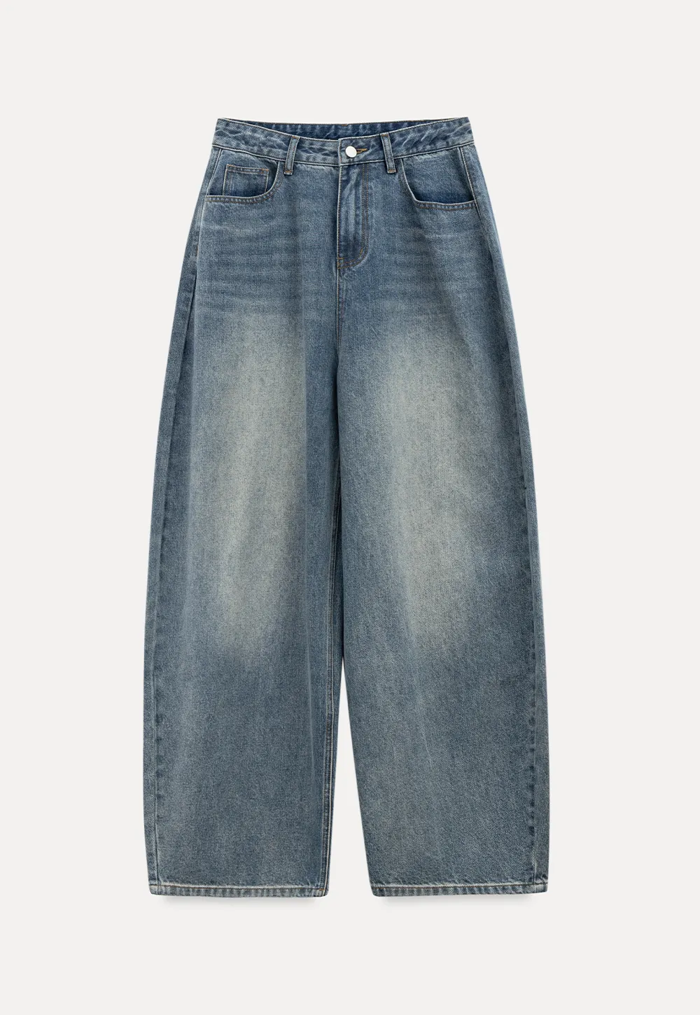 wide leg denim jeans with high waist design