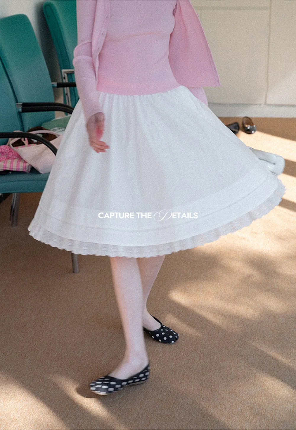 Elegant Flared Skirt with Lace Trim