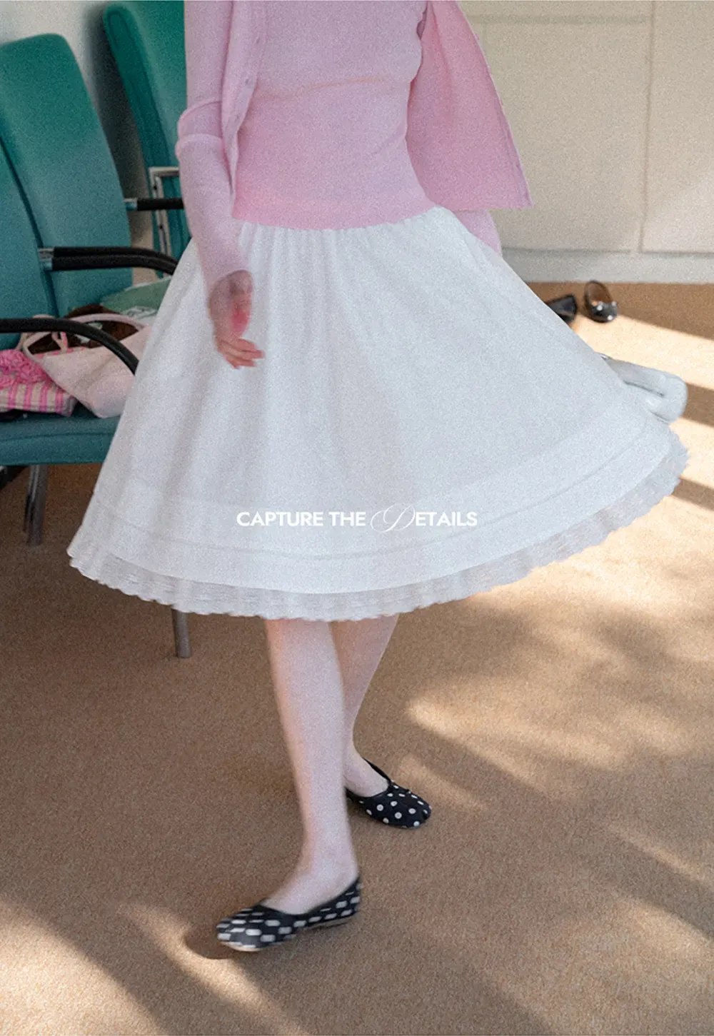 Elegant Flared Skirt with Lace Trim