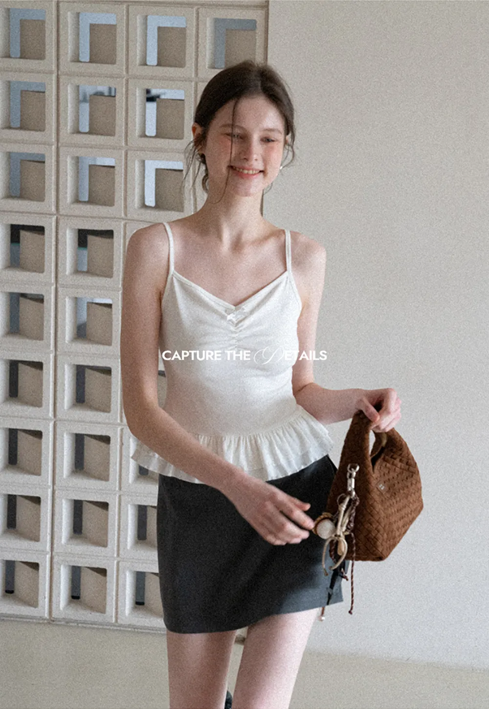 floral peplum tank top with ruffle hem